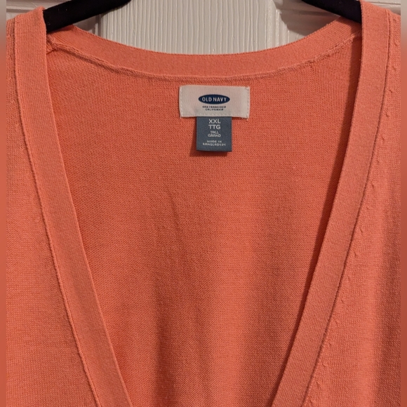 Old Navy Coral Orange Cardigan size XXL Tall - Picture 3 of 7
